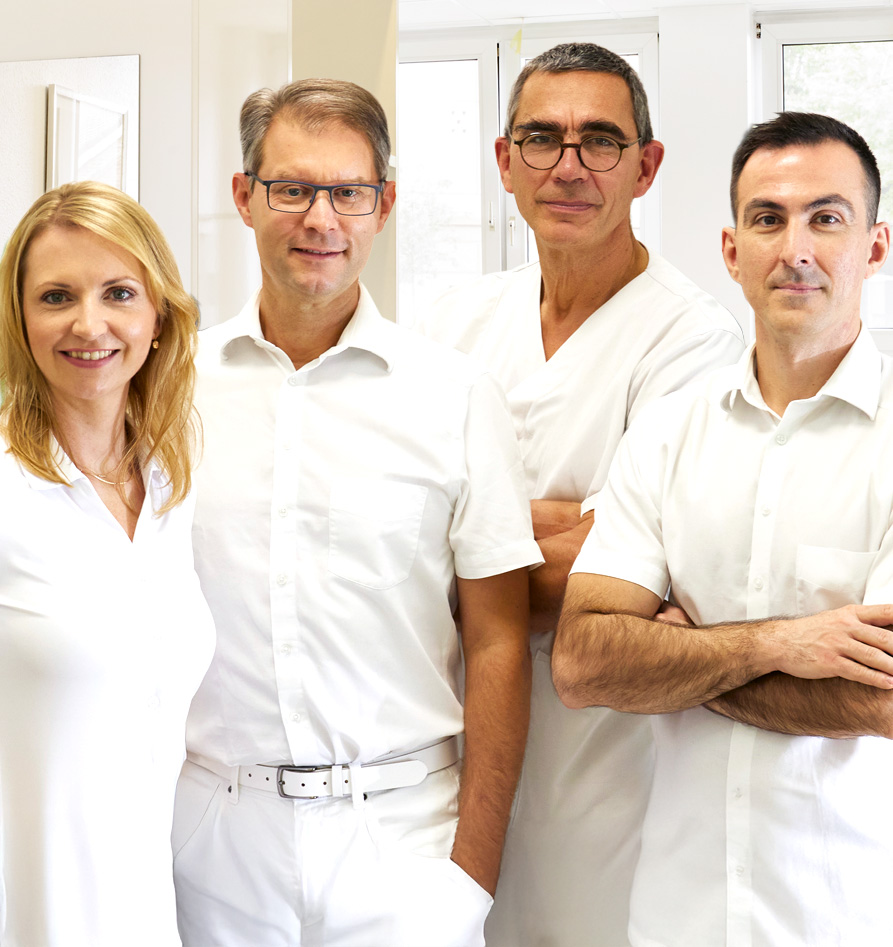 Dr. med. Inga Tilly, Dr. med. Markus Zimmermann, Andreas Gies und Evangelos Fanarakis